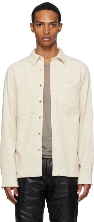 Srajce Rick Owens Rick Owens Concordians Corduroy Work Shirt Bež | RU02E1292 MLC, 0