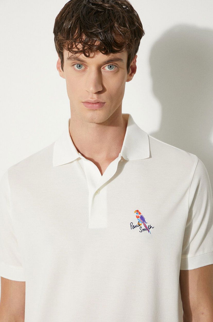 Polo majica Paul Smith Paul Smith Applique Detail Polo Shirt Bela | M1R.698P.NP4722