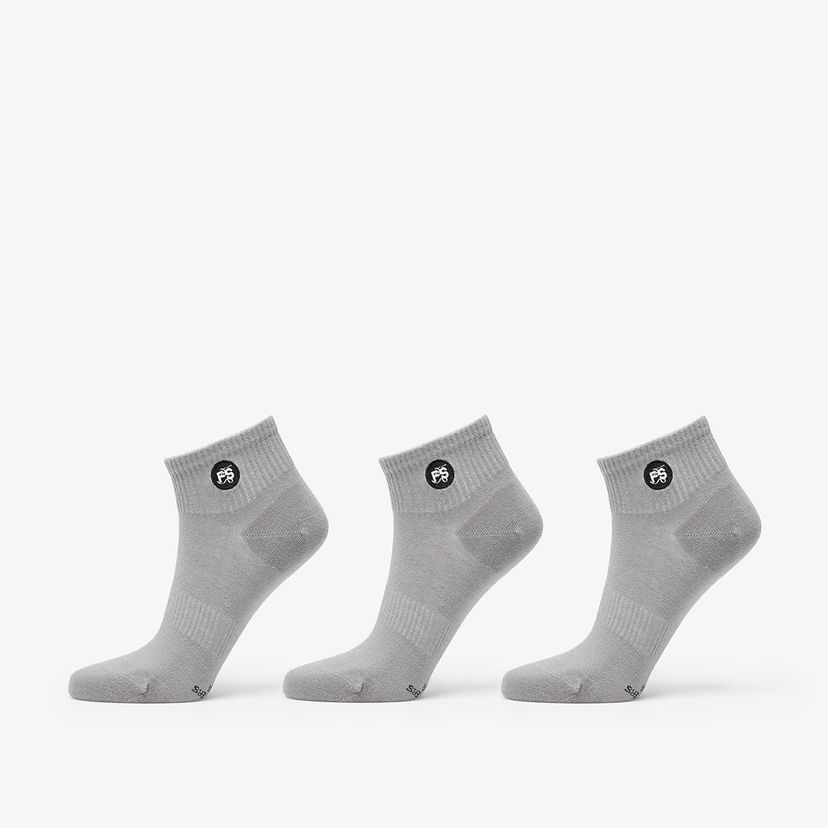 Nogavice Footshop Ankle Socks 3-Pack Grey Siva | FTSHP_375