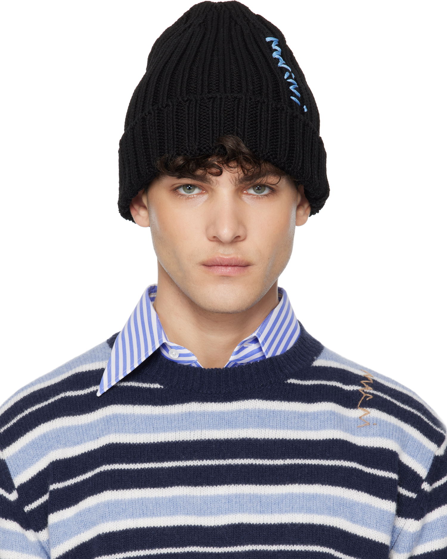 Beanie Marni Marni Cotton Knit Beanie Črna | CLZC0158A0 UFC850, 0
