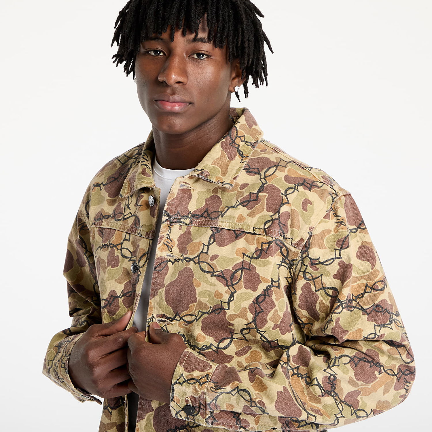 Jakna RIPNDIP RIPNDIP Wired Button Up Camo Jacket Bež | RNDSPR25102, 1