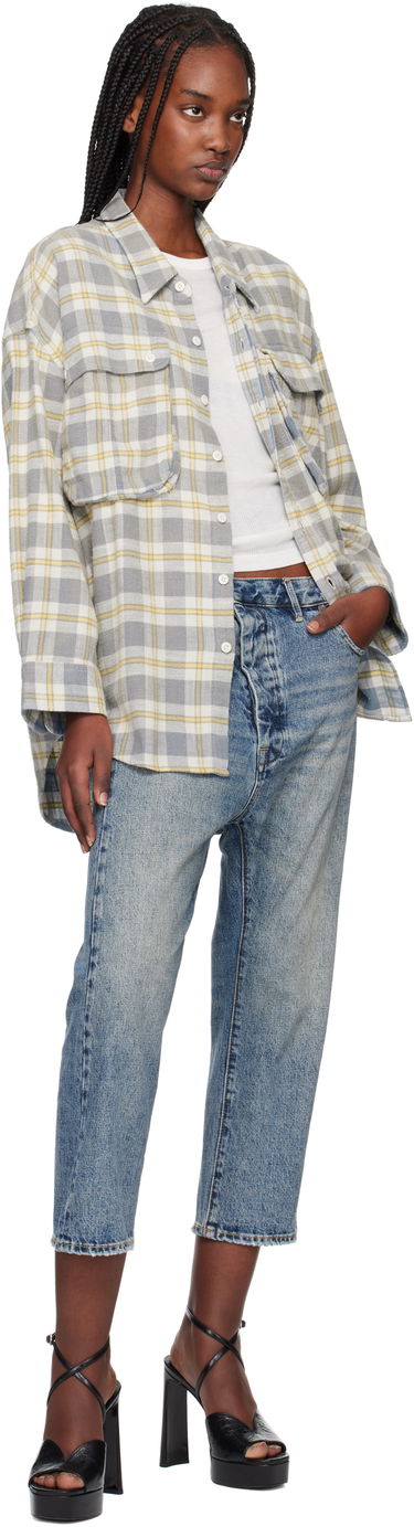 Kavbojke R13 R13 Exene Cropped Distressed Jeans Modra | R13WD139-D213A, 3