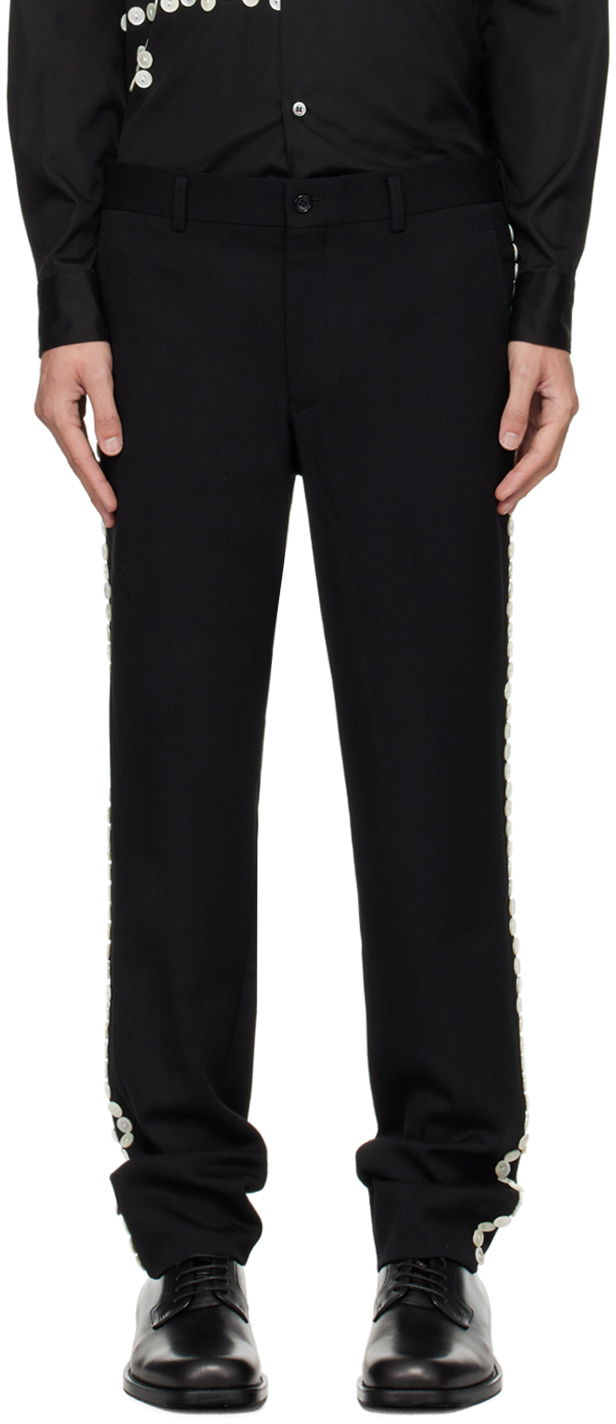 Hlače Comme des Garçons Homme Plus Black Button Trousers Črna | PN-P019-051
