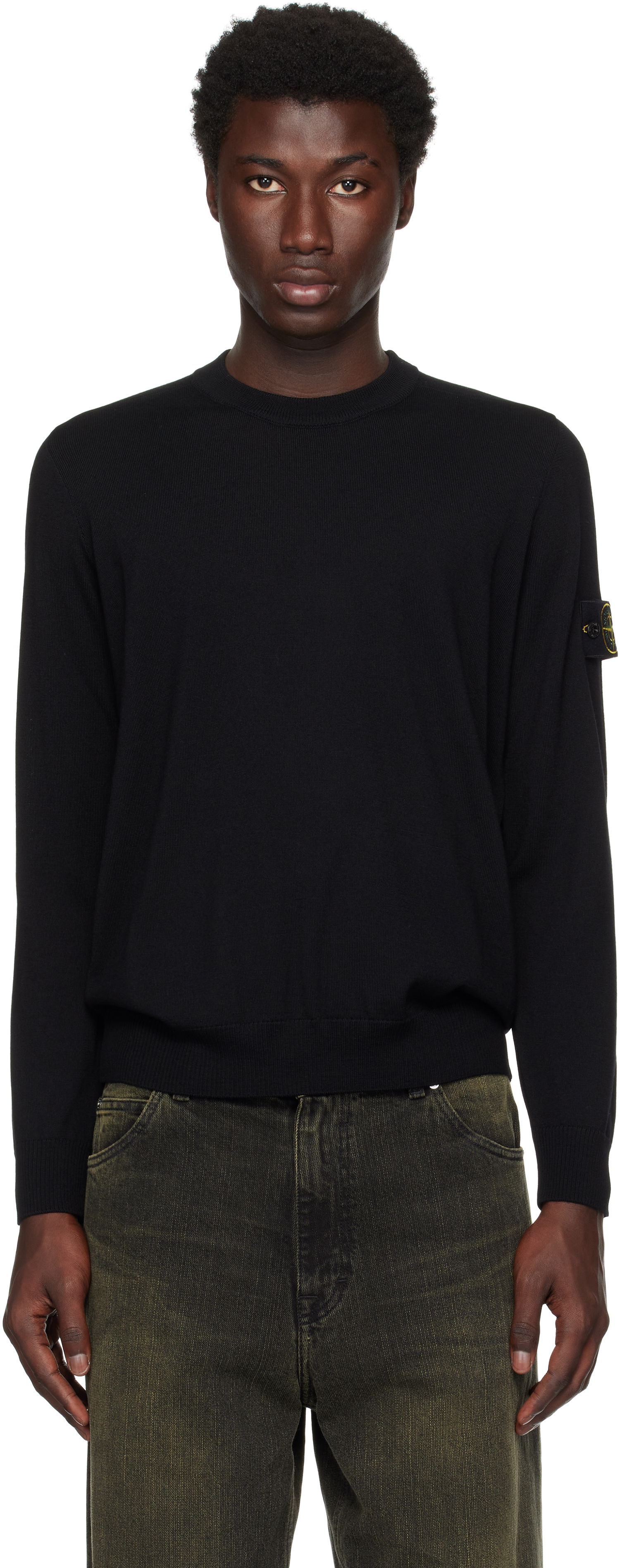 Pulover Stone Island Stone Island Light RWS Geelong Wool Sweatshirt Črna | K2S15 5100071 S00C4, 0