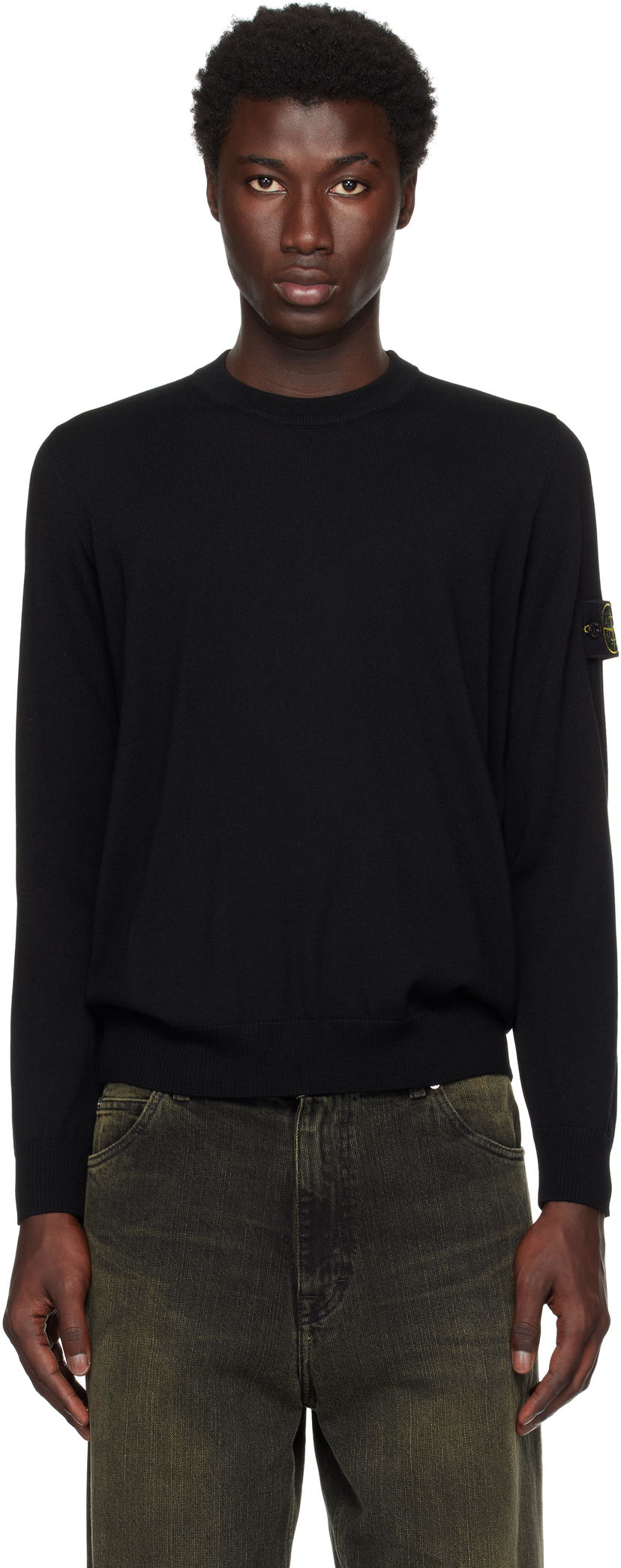 Pulover Stone Island Stone Island Light RWS Geelong Wool Sweatshirt Črna | K2S15 5100071 S00C4