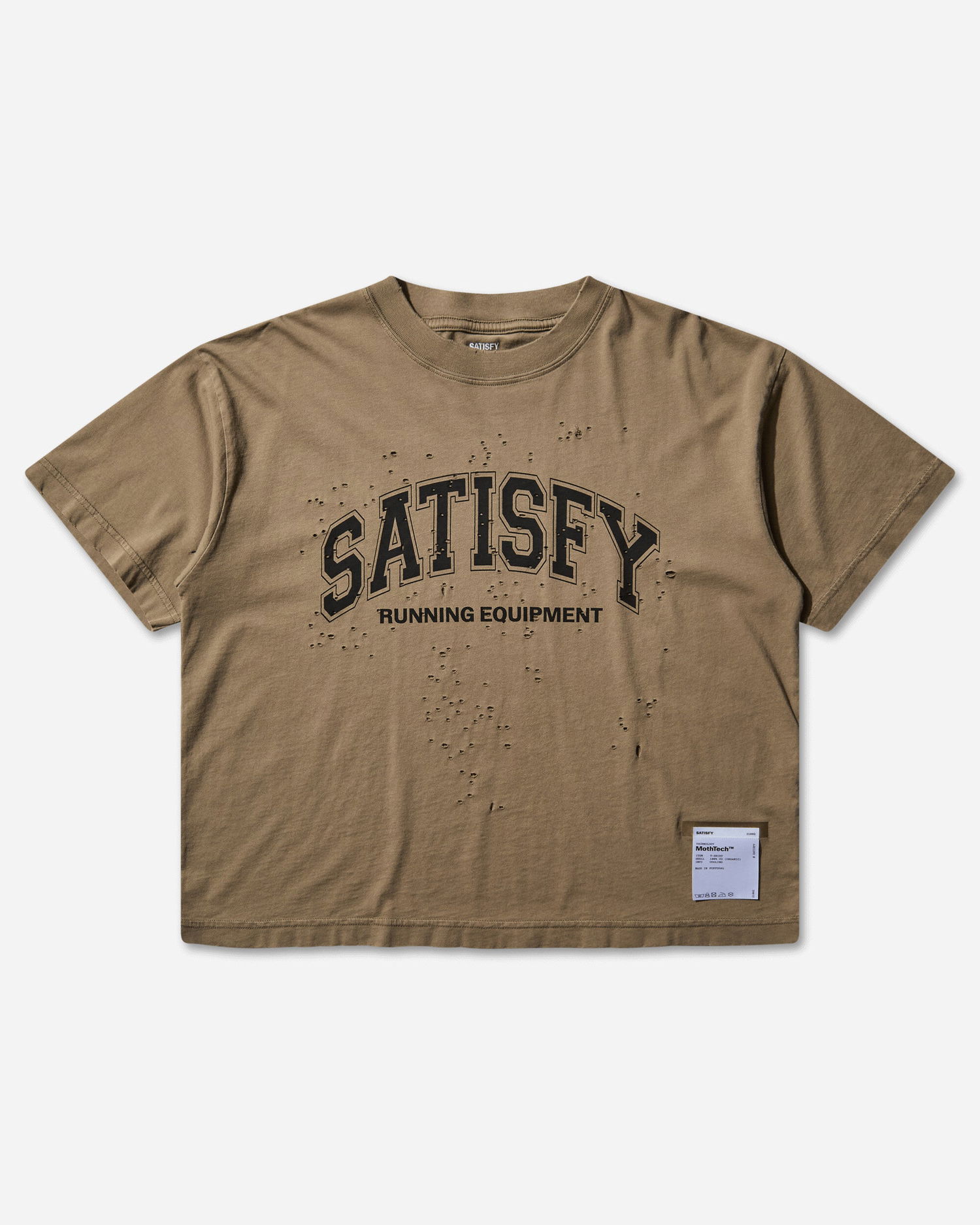 Majica Satisfy MothTech T-Shirt with Holes Rjava | 21002 91A04, 1