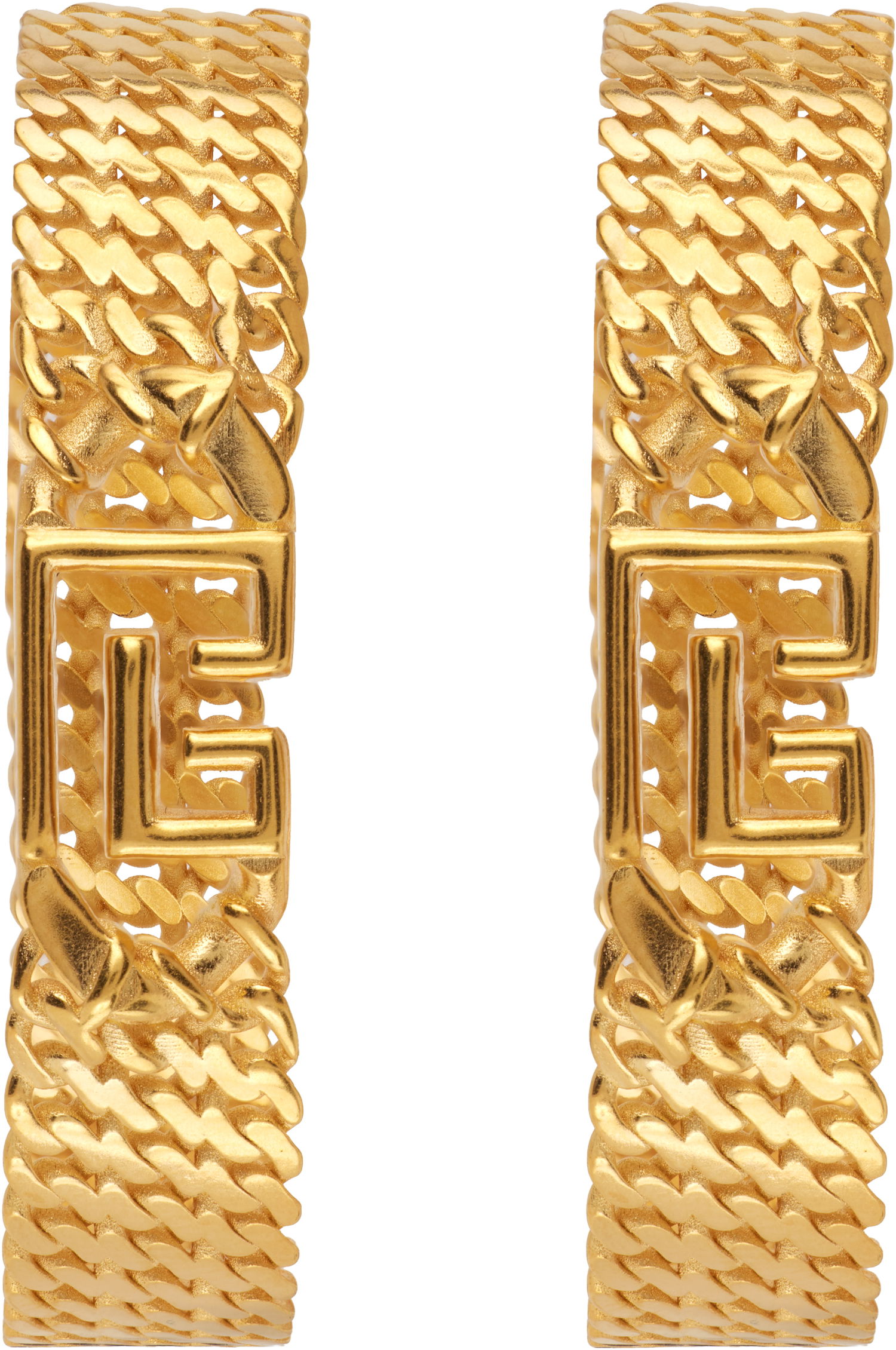 Uhani Balmain Sync 'PB' Brass Hoop Earrings Kovinski | FN1XK519MBRA, 0