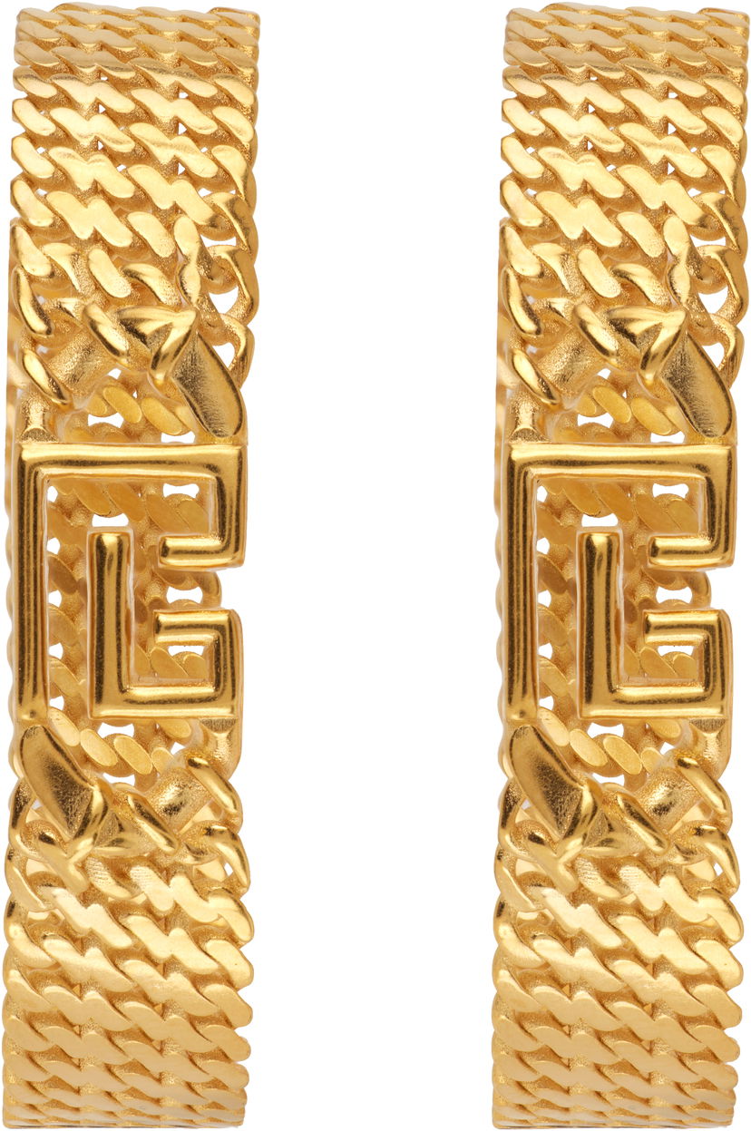 Uhani Balmain Sync 'PB' Brass Hoop Earrings Kovinski | FN1XK519MBRA