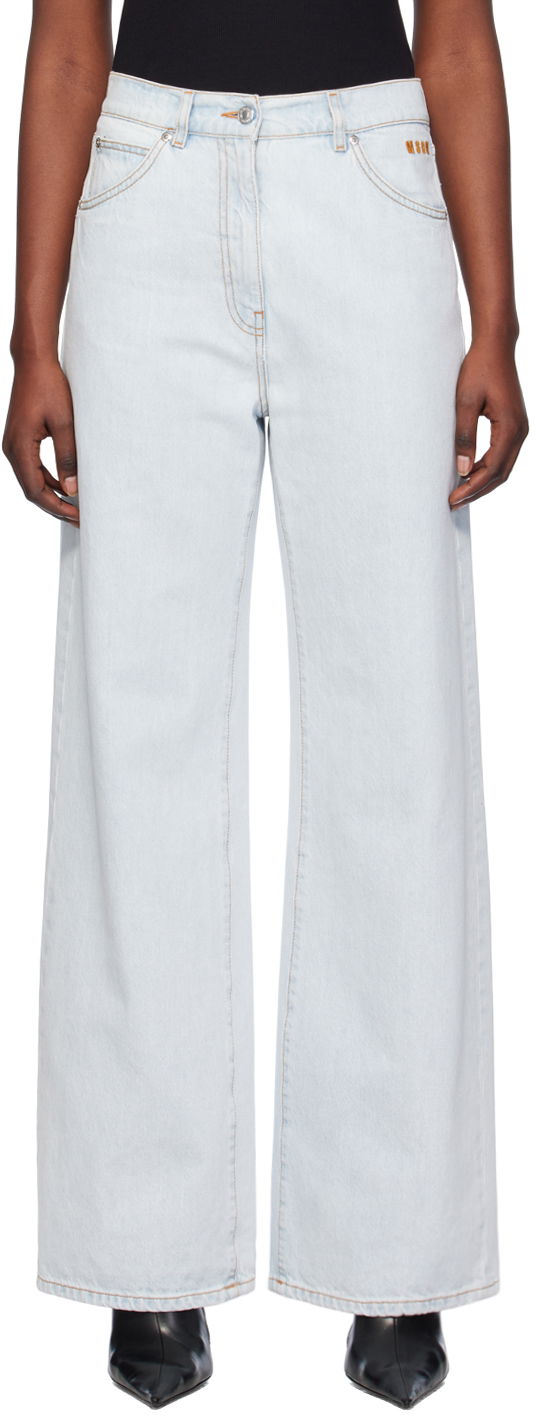 Kavbojke MSGM Faded Jeans Turkizna | 3641MDP253L 247269, 0