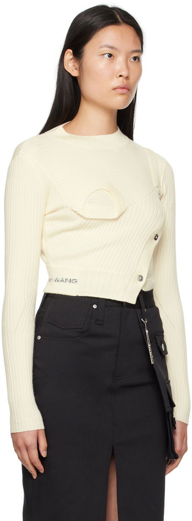 Pleteni pulover Feng Chen Wang Feng Chen Wang Ribbed Asymmetrical Sweater Bež | FWF16KT02, 1