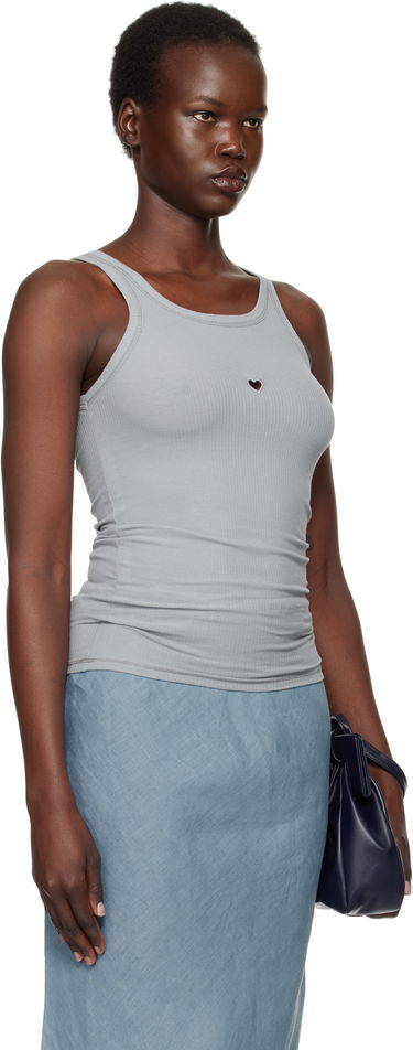 Majica brez rokavov Baserange Heart Cutout Ribbed Tank Top Siva | TOHT-RB-SP25, 1