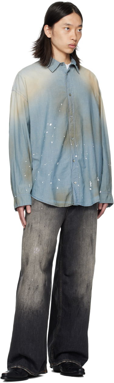 Srajce Acne Studios Acne Studios Paint Splatter Button-Up Shirt Modra | BB0633-, 3