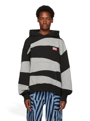 Pulover KENZO Paris Dazzle Stripe Hoodie Siva | FD65SW0624MB