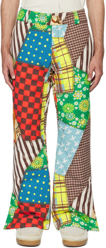 Hlače ERL Patchwork Print Flare Trousers Večbarvna | ERL07P006, 0