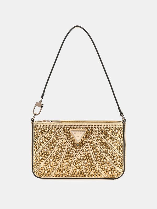 Torbica GUESS Mini Shoulder Bag With Rhinestones Rumena | HWXG9528720, 0