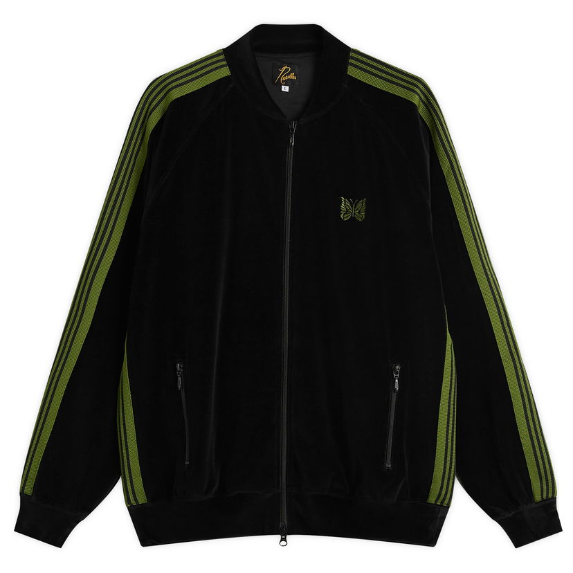 Bomber jakna Needles Velour Rib Collar Track Jacket Črna | RW323-C