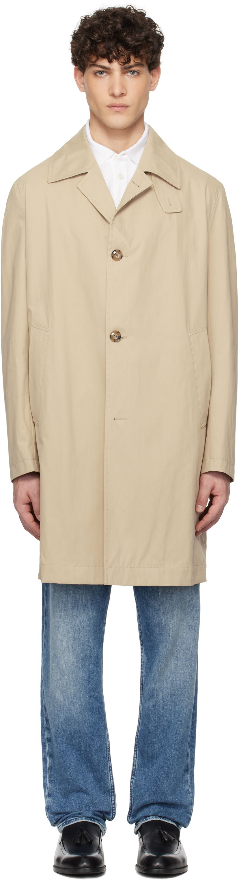 Trenčkot BOSS BOSS Classic-Fit Coat Bež | 50540478