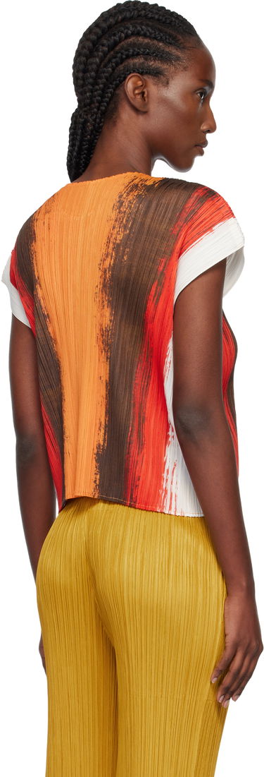 Majica Pleats Please Issey Miyake PLEATS PLEASE ISSEY MIYAKE Pleated Short Sleeve Brushstroke Top Večbarvna | PP58JK672, 2