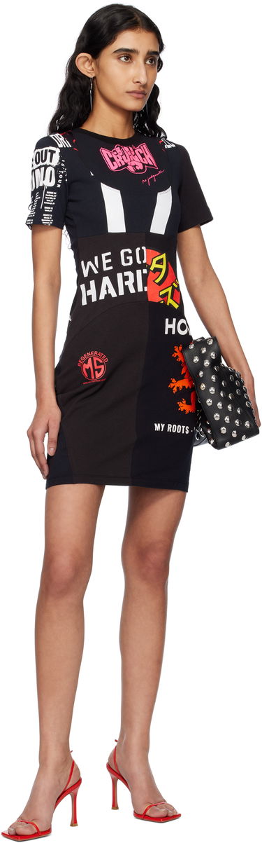 Obleke Marine Serre Marine Serre Upcycled Graphic T-Shirt Minidress Črna | WDR230A UJER0003, 4