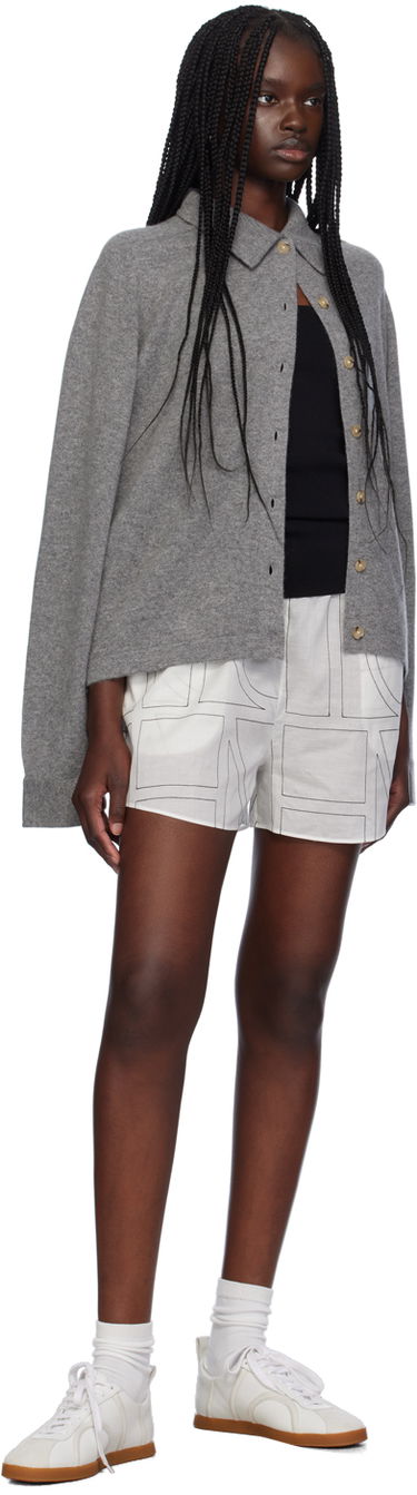 Kratke hlače TOTEME TOTEME Monogram Print Shorts Bela | 243-WRB1141-FB0239, 3