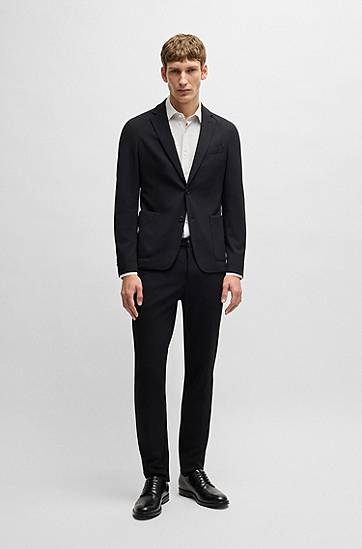 Srajce BOSS Slim-Fit Performance-Stretch Jersey Shirt Siva | 50533395, 1