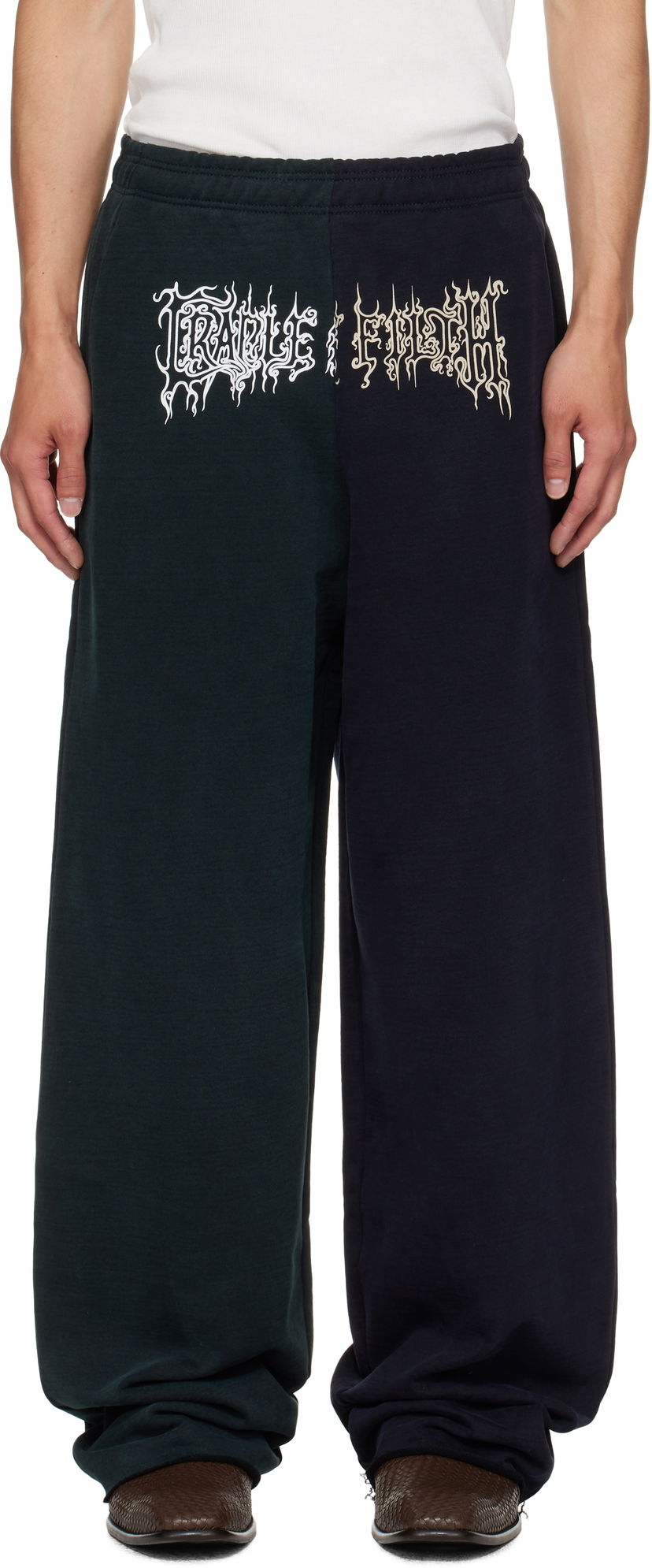 Trenirka VETEMENTS Vetements Cradle of Filth Cut-Up Baggy Sweatpants Zelena | UCF76SP850EN