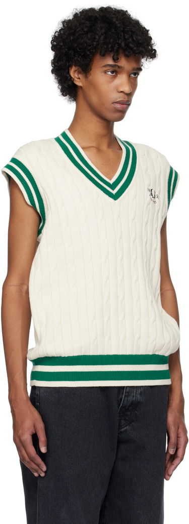 Pleteni pulover Fred Perry Fred Perry Cable Knit Tennis Vest Bela | K9721, 1