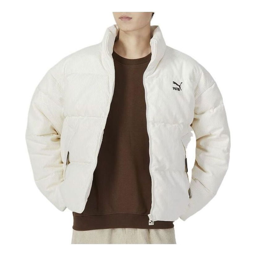 Puhovka Puma Corduroy Puffer Jacket Bela | 535581-65