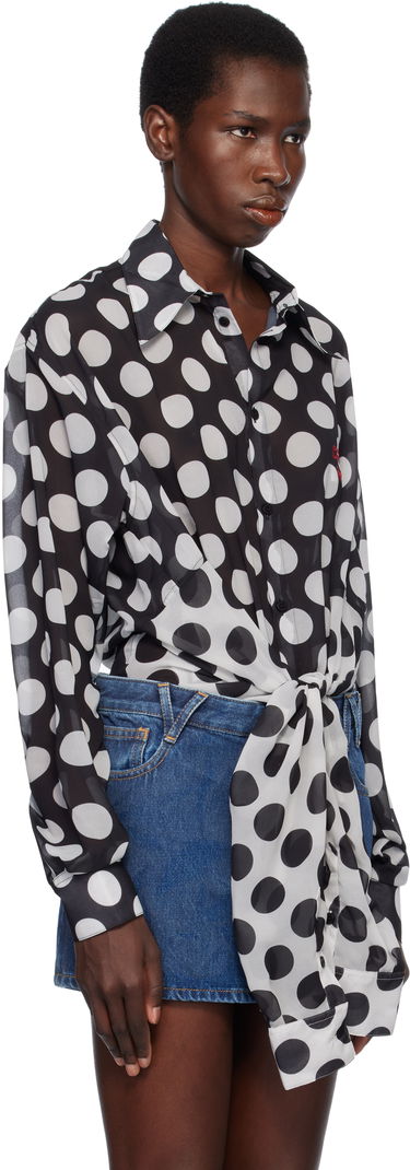 Srajce Charles Jeffrey Loverboy Charles Jeffrey LOVERBOY Polka Dot Tie-Front Blouse Črna | 54070301, 1