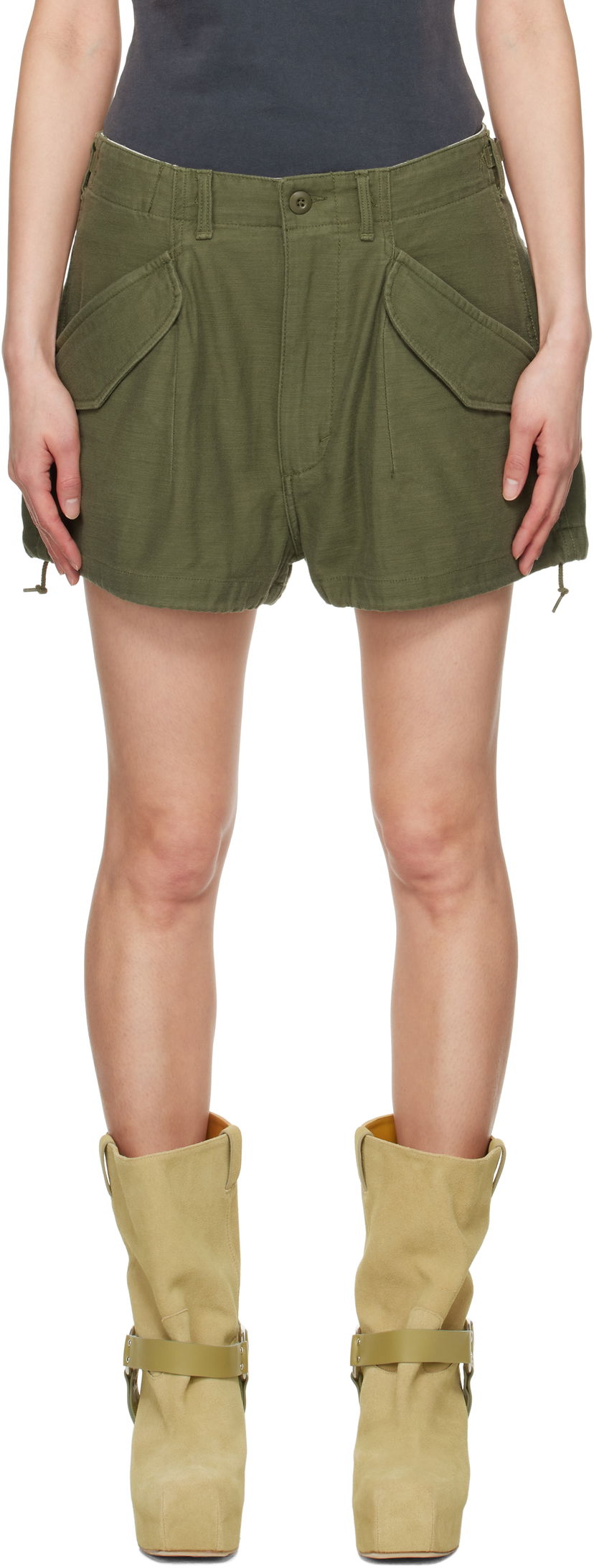 Kratke hlače R13 R13 Loose Marianne Cargo Shorts Zelena | R13WD175-D311A
