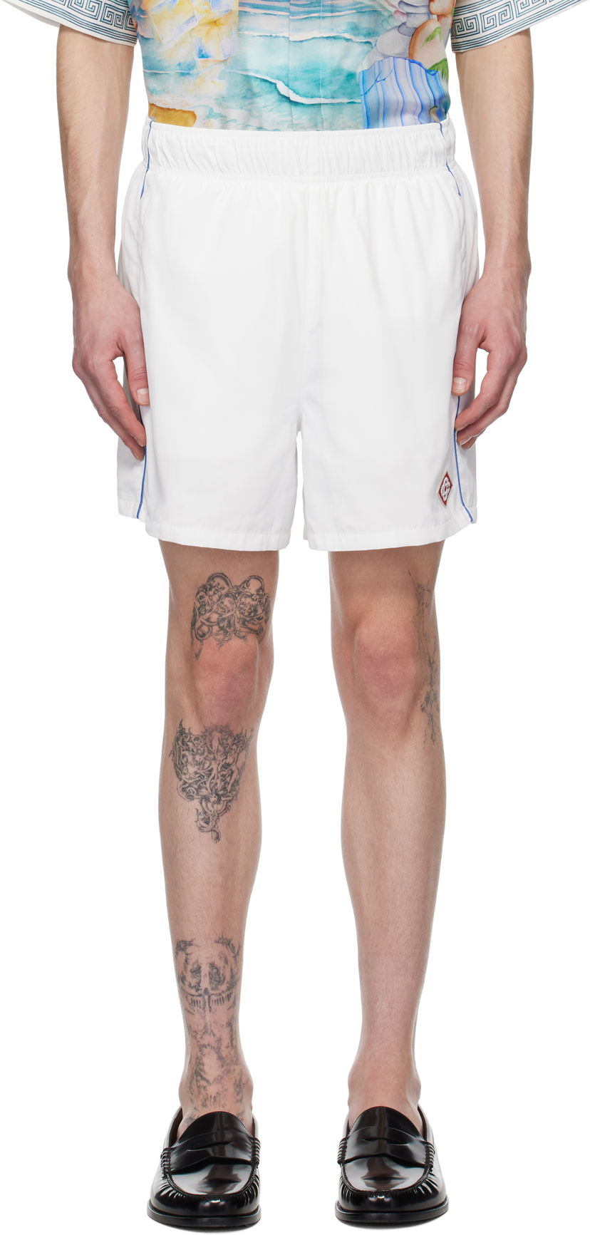 Kopalke Casablanca Casablanca Midnight Acropolis Windbreaker Shorts Bela | MPS25-TR-029-01