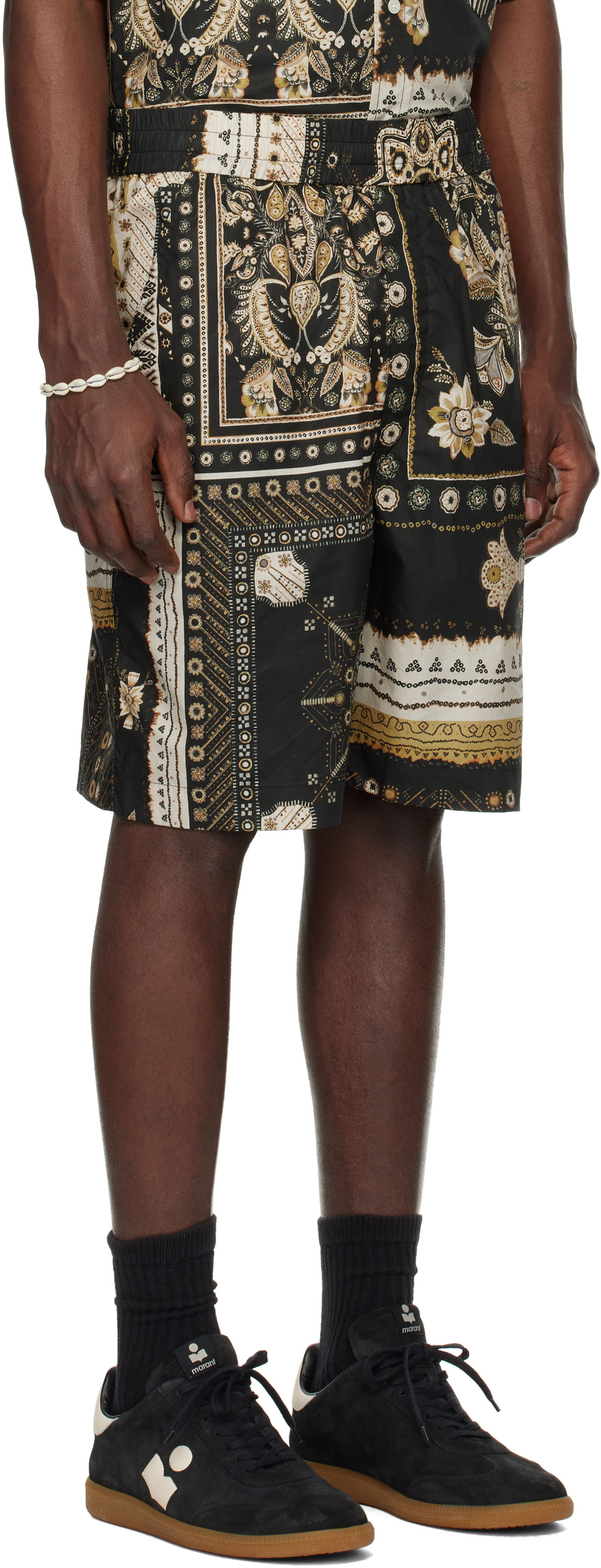 Kratke hlače ISABEL MARANT Isabel Marant Gregorian Paisley Print Shorts Črna | 25PSH0207HA-C1I09H, 1