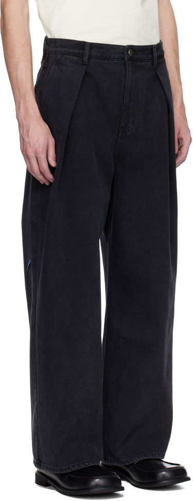 Kavbojke ADER ERROR ADER error Sig TRS Tag 02 Pleated Jeans Črna | BO42FYJE0102BK, 1