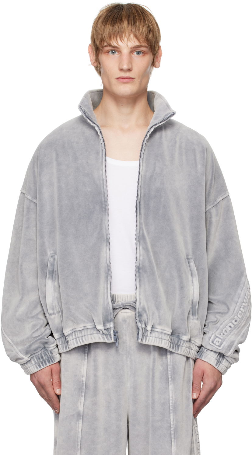 Pulover Alexander Wang Embossed Logo Track Jacket Siva | UCC4242030