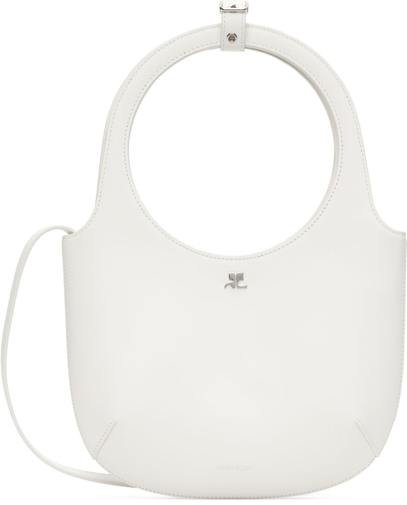 Torba za čez ramo Courrèges Courrèges Holy Leather Shoulder Bag Bela | 325GSA102CR0065