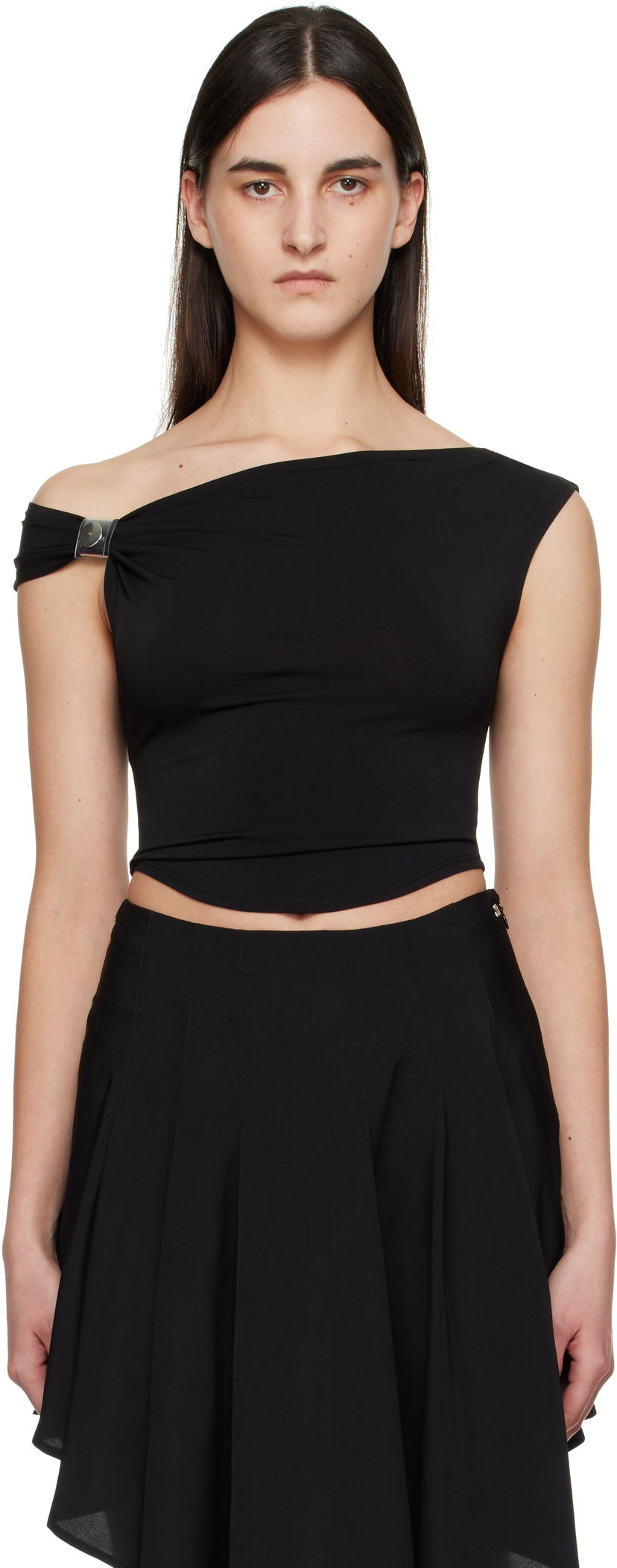 Krop-top Miaou Miaou Arielle Off Shoulder Top Črna | 7125SVIBLK