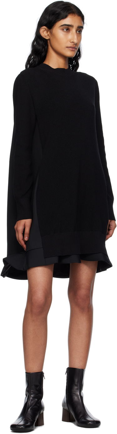 Obleke sacai Sacai Suiting Mix Knit Minidress Črna | 25-07952, 3