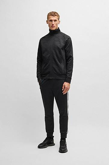 Vetrovka BOSS Zip-Up Track Jacket Črna | 50537370, 1