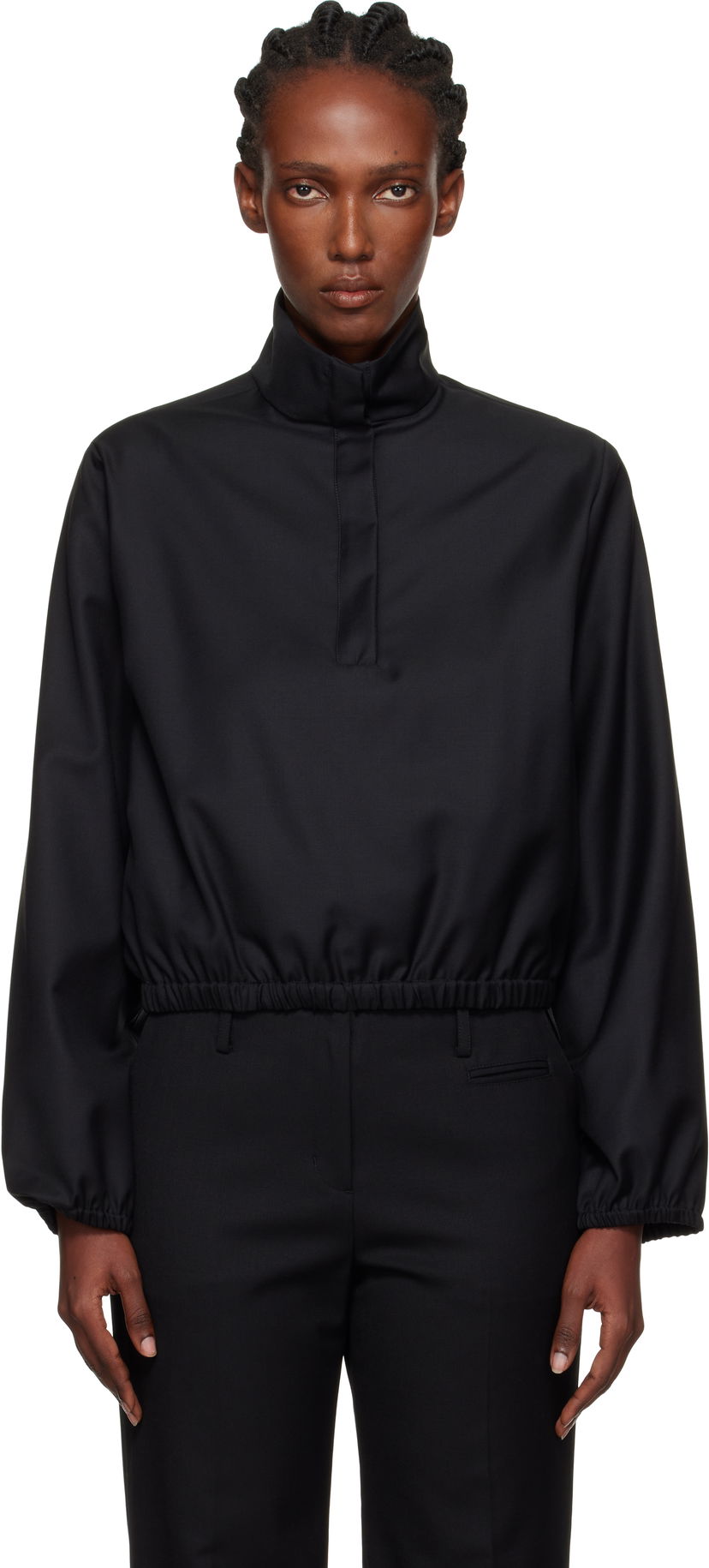 Jakna Loulou de Saison Zyla Stand Collar Blouson Jacket Črna | ZYLA