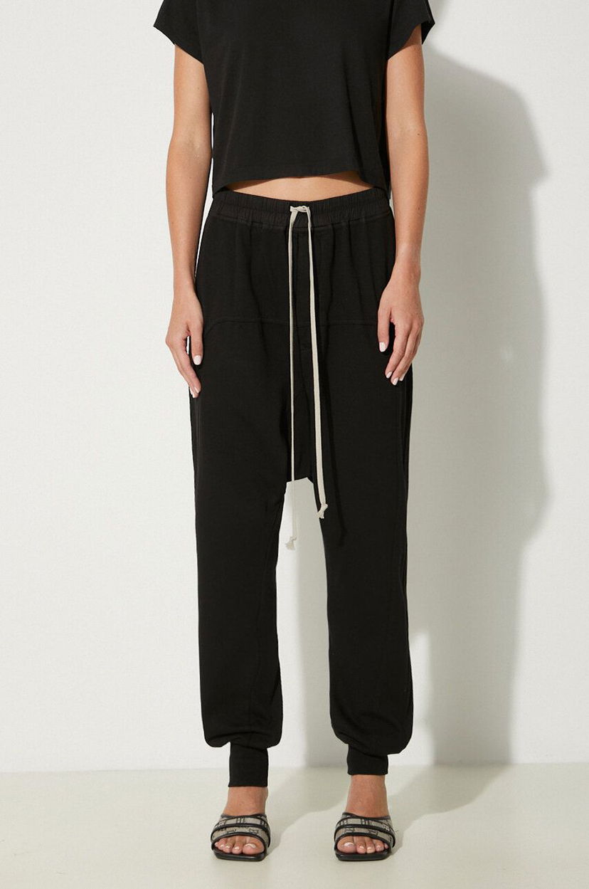 Cargo hlače Rick Owens Prisoner Drawstring Pants Črna | DS02D2330.RIG