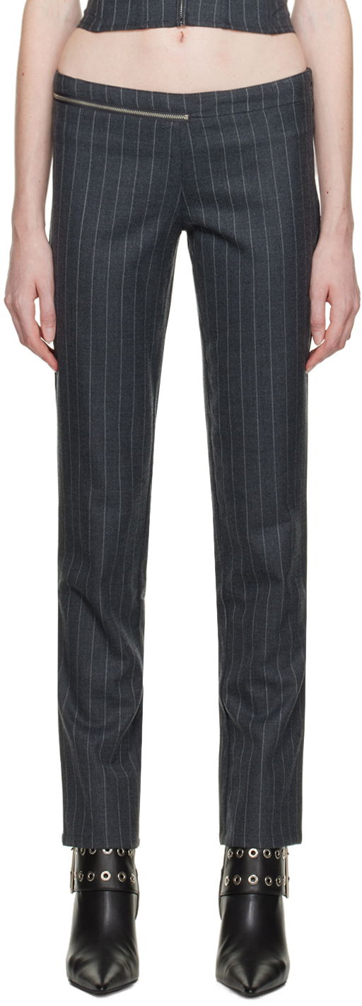 Hlače Miaou Miaou Hannah Jewett Edition Maeve Pinstripe Trousers Siva | 1030PSWBRI