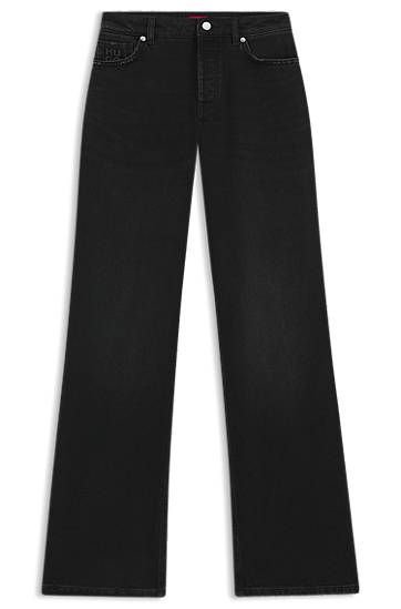 Kavbojke BOSS Comfort-Stretch Wide-Leg Jeans Črna | 50546496