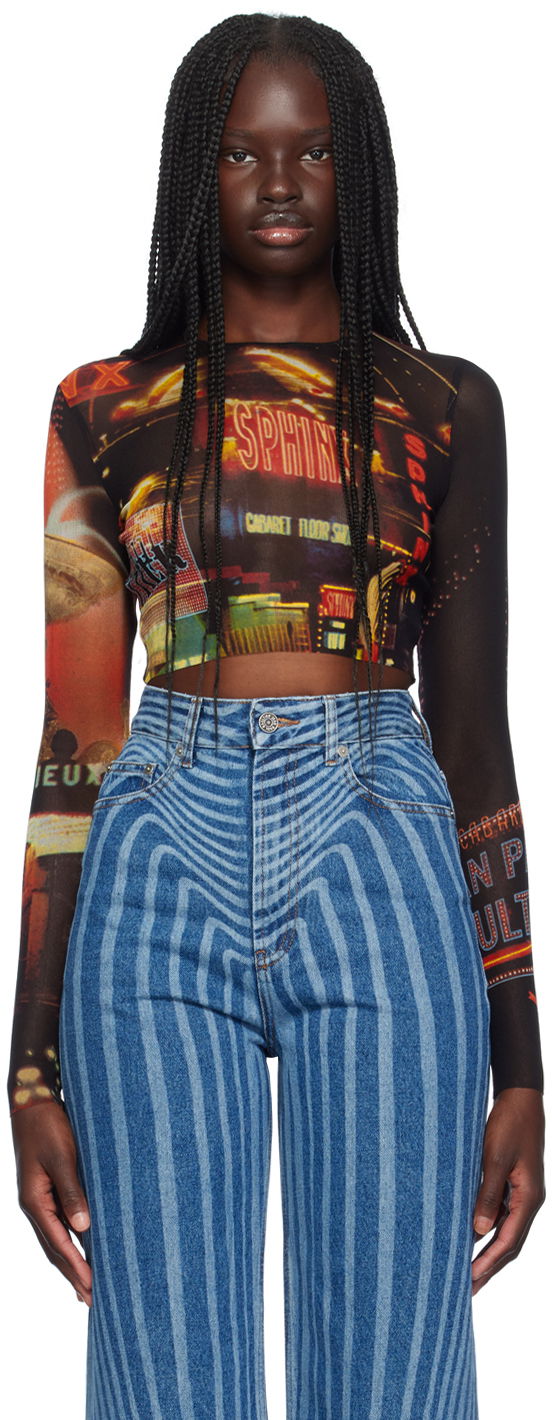 Krop-top Jean Paul Gaultier Gaultier 'The Pigalle Crop' Long Sleeve T-Shirt Večbarvna | 24/30-F-TO205-T552-00301550