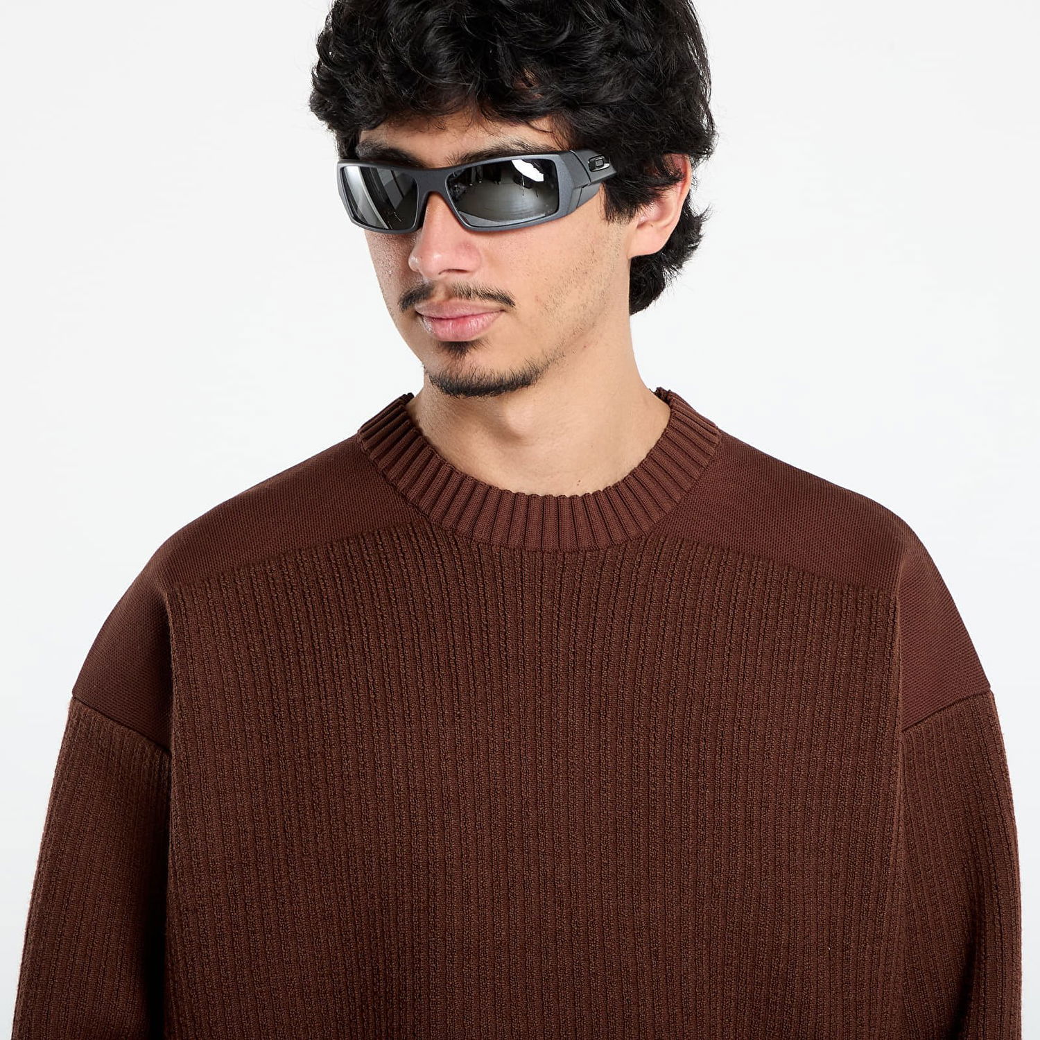 Pleteni pulover Y-3 Y-3 Padded UT Crew Sweater Rjava | KD2560, 1