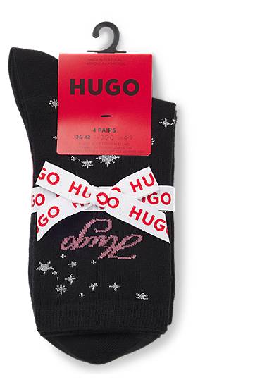 Nogavice BOSS Gift-boxed four-pack of patterned regular-length socks Večbarvna | 50546396, 1