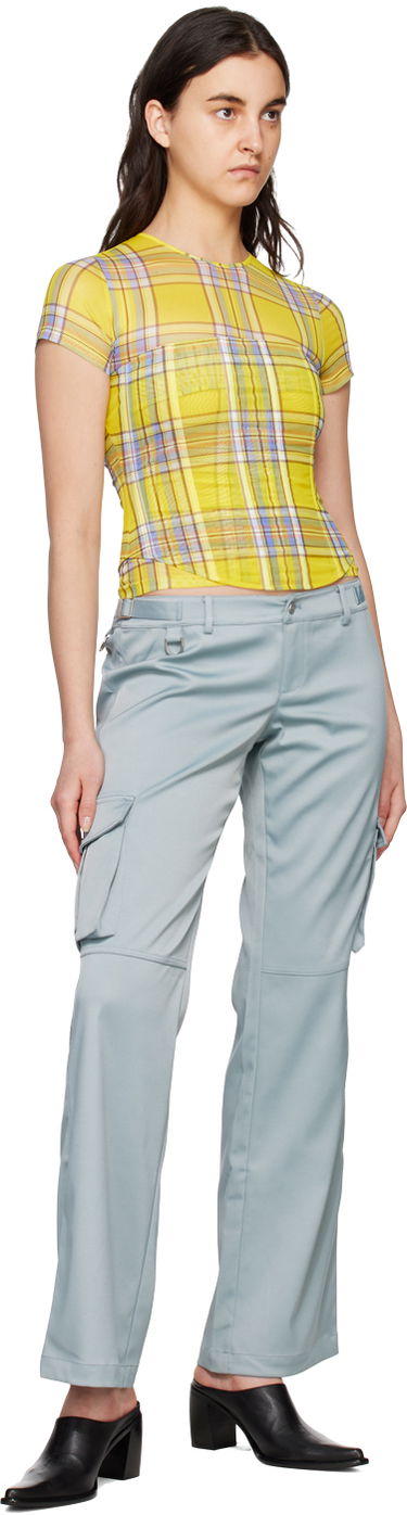 Krop-top Miaou Miaou Peri Plaid Corset T-Shirt Rumena | 7018PM1DNP, 4