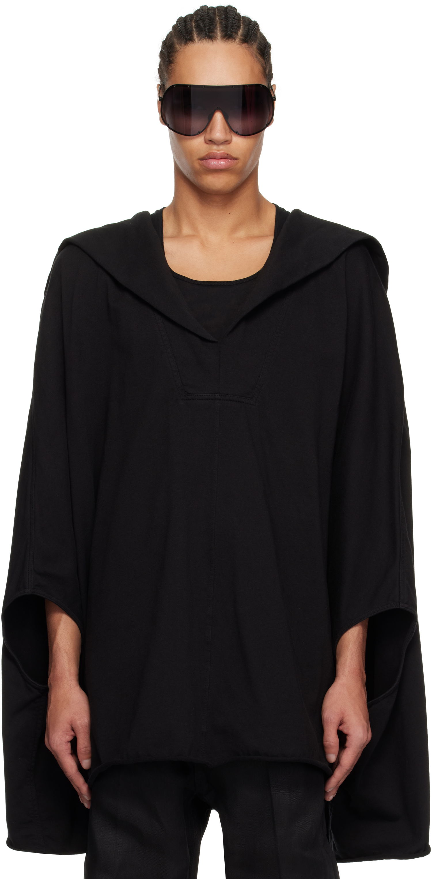 Pleteni pulover Rick Owens Rick Owens Kaftan Hoodie Črna | RR01E5505 RIG, 0