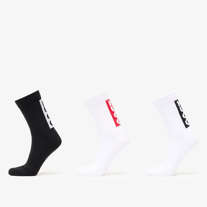 Nogavice BOSS Hugo Boss Back Label CC 3-Pack Socks Bela | 50521068-960