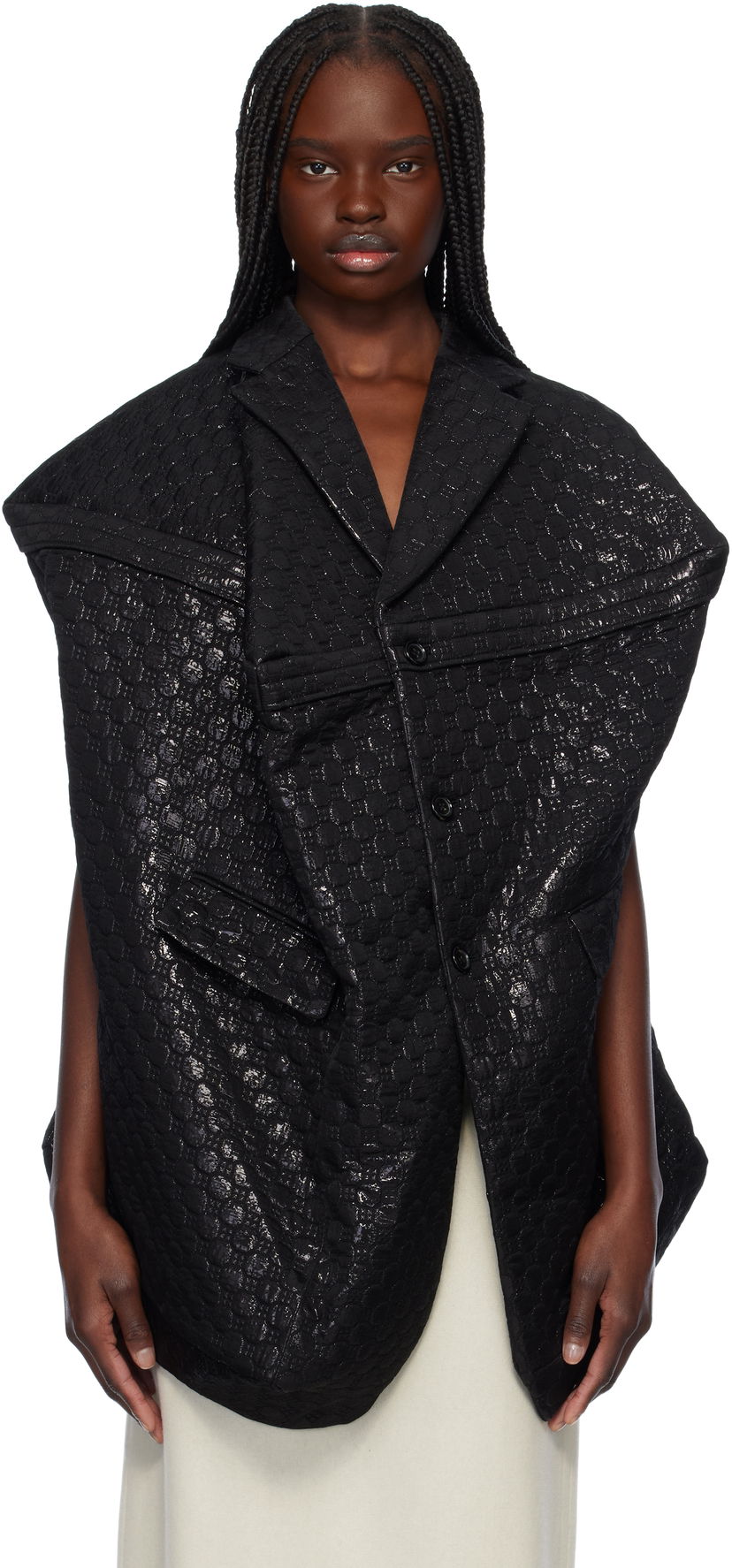 Telovnik Comme des Garçons Comme des Garçons Lame Floating Weave Vest Črna | GO-J027-051-1