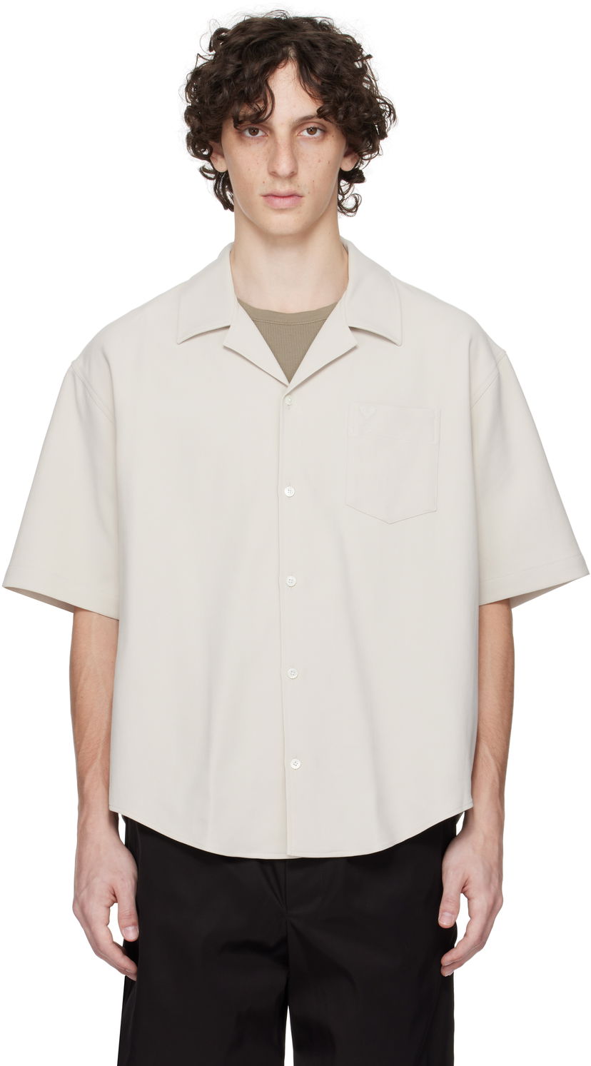 Srajce AMI AMI Paris Camp Collar Shirt Bež | HSH219.CO0106